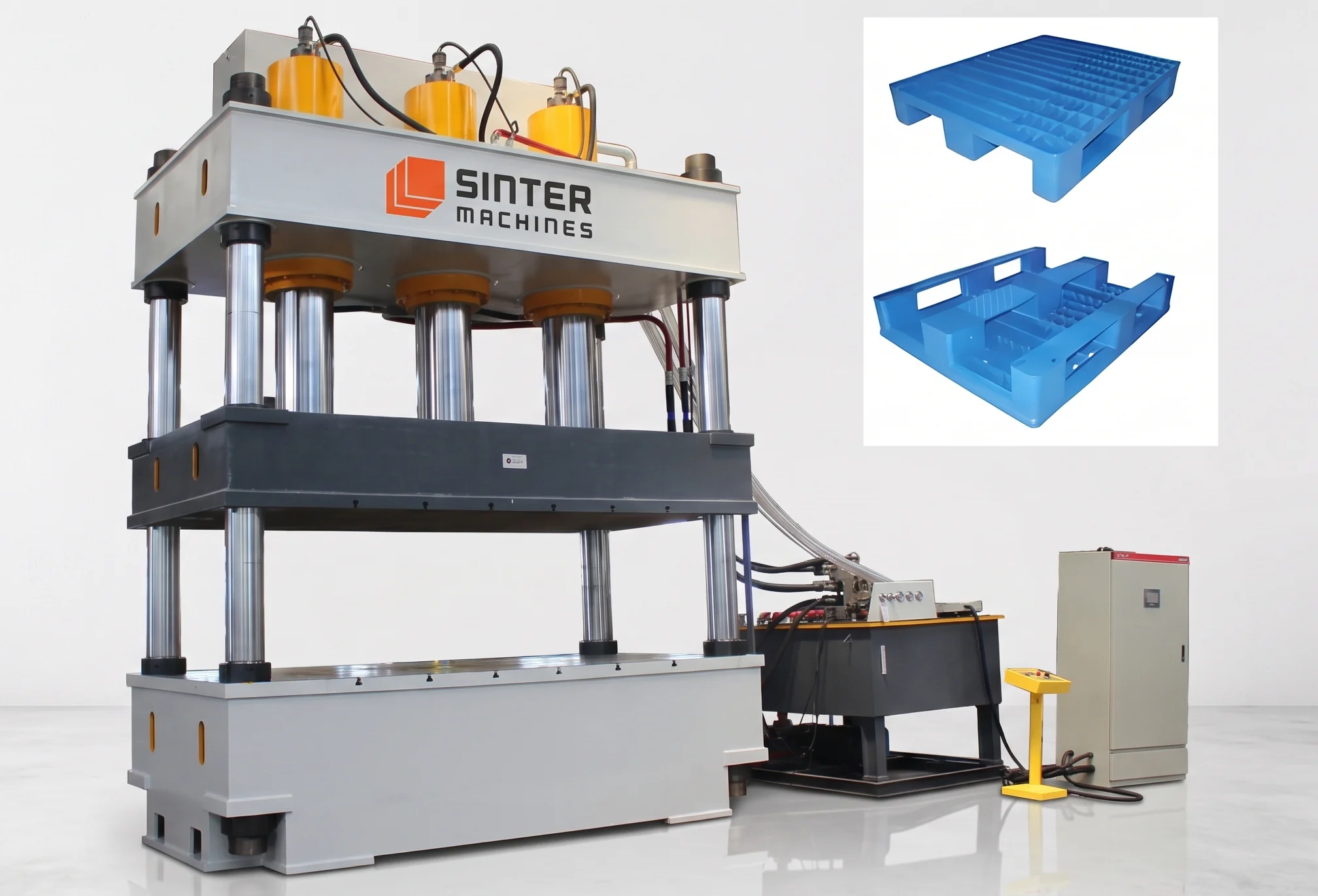 1600T Nine Corner Plastic Pallets Press press view 1