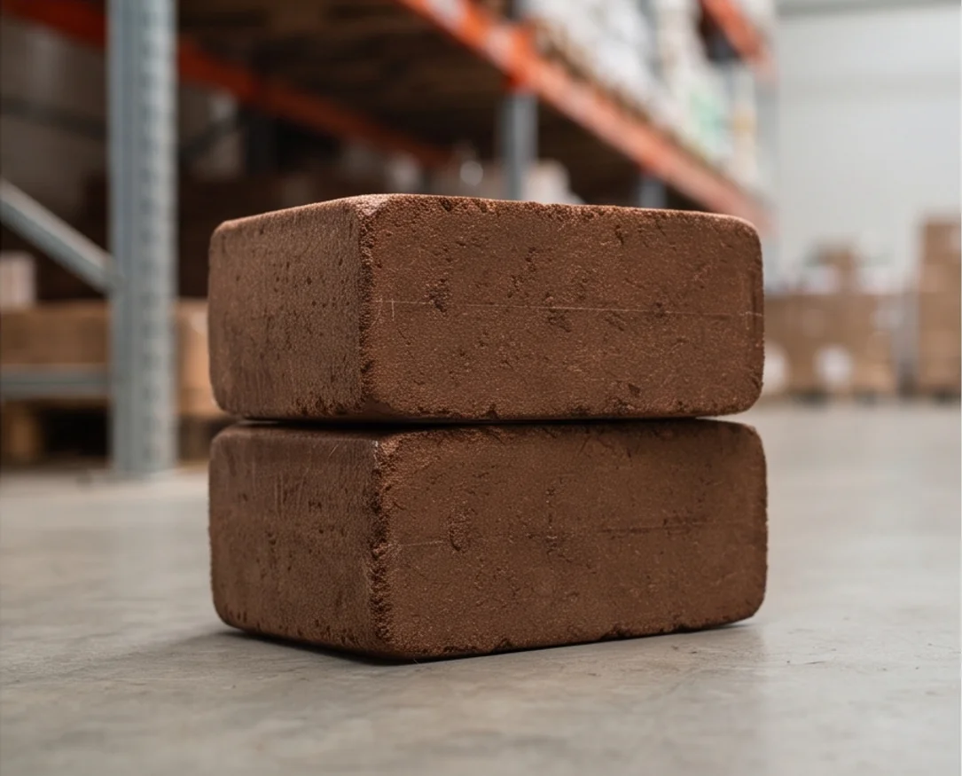 1600T Cocopeat Coir Pith Block Press — finished product 3